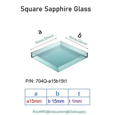 15x15mm 20x20mm Sapphire Glass Plates - 2000°C Heat Resistant, Mohs 9 Hardness, Laser/Optical Use