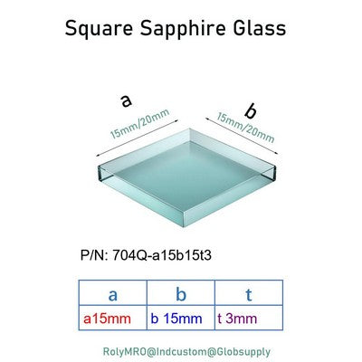 15x15mm 20x20mm Sapphire Glass Plates - 2000°C Heat Resistant, Mohs 9 Hardness, Laser/Optical Use