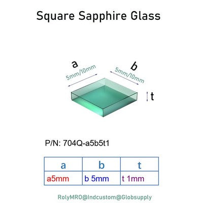 5x5mm 10x10mm Sapphire Glass Plates - 2000°C Heat Resistant, Mohs 9 Hardness, Laser/Optical Use
