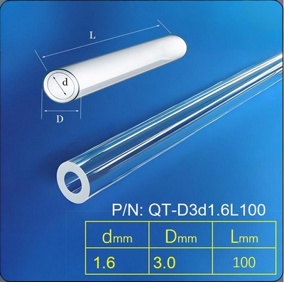 JGS2 Quartz Glass Tube High Temp Resistance 1200°C | UV/IR Optical Grade | Lab/Semiconductor/Lighting Use | Custom Sizes