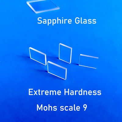5x5mm 10x10mm Sapphire Glass Plates - 2000°C Heat Resistant, Mohs 9 Hardness, Laser/Optical Use