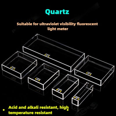 Quartz Cuvette - Five-Sided Illumination, 5mm to 100mm Path Length, Integrated Optical Bonding Process, Fluorescence Cuvette, UV Transparent