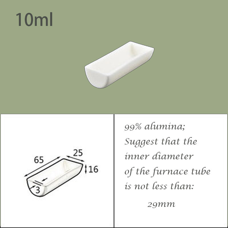 【Lab Essential】99% Alumina Boat, 1600-1750°C High-Temperature Resistant, Half-Round Mullite Crucible，10~1000ml