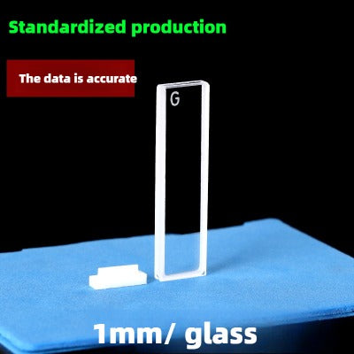 1mm Path Length Glass Cuvette - High Transmittance, Acid & Alkali Resistant, 350μL Capacity, Two-Sided Illumination