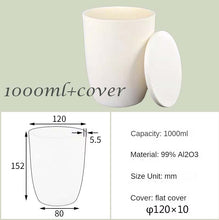 Load image into Gallery viewer, 500ml-1500ml High capacity Alumina Crucibles High Form，High-Temperature &amp; Corrosion-Resistant 99% Alumina Crucibles - High Form