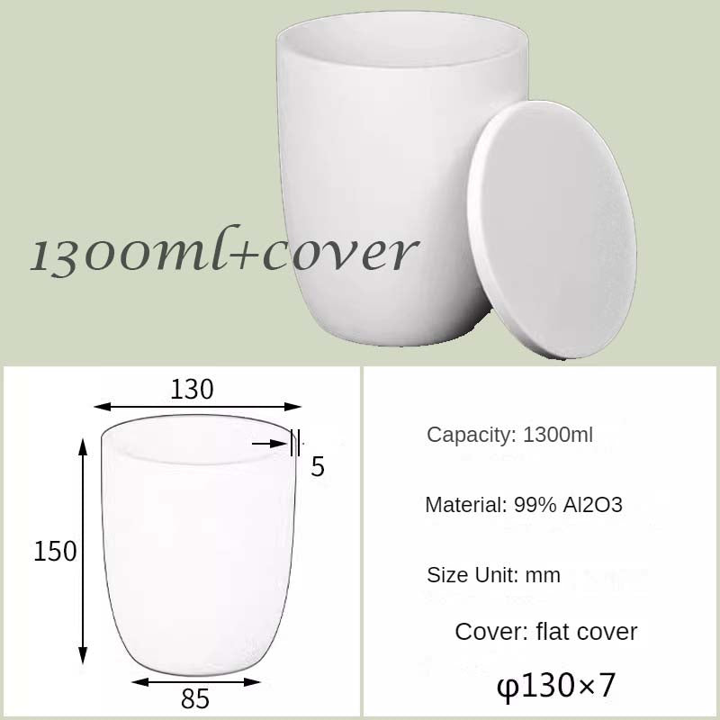 500ml-1500ml High capacity Alumina Crucibles High Form，High-Temperature & Corrosion-Resistant 99% Alumina Crucibles - High Form