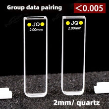 Load image into Gallery viewer, 2mm Path Length Quartz Cuvette - High Transmittance, 700μL Capacity, Two-Sided Illumination, UV Transparent