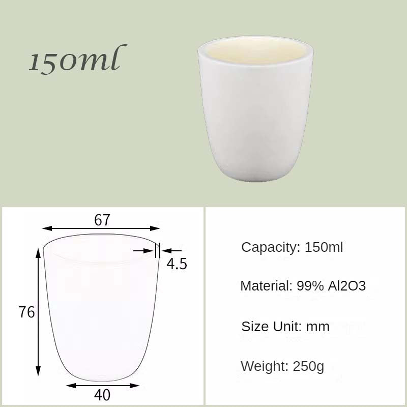 30ml-200ml Ultra-High-Temperature & Corrosion Resistant - 99% Alumina High-Form Crucibles