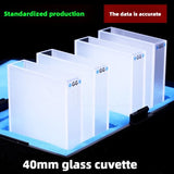 High Transmittance 40mm Path Length Glass Cuvette - Includes Lid, Two-Sided Illumination, Data-Matched, Spectrophotometer Cuvette