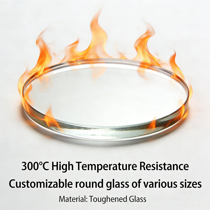 5mm Thick Round Tempered Glass 300℃ Heat Resistant, Custom Size 20mm-100mm