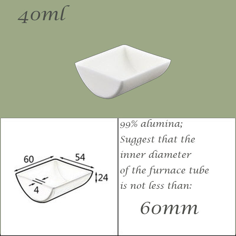 【Lab Essential】99% Alumina Boat, 1600-1750°C High-Temperature Resistant, Half-Round Mullite Crucible，10~1000ml