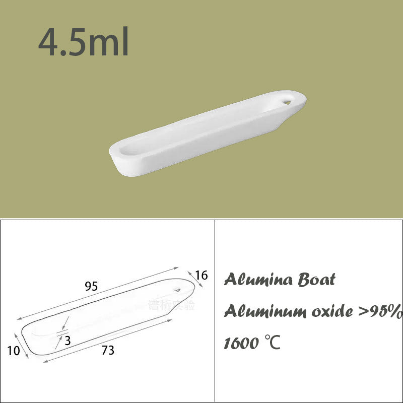 Research-Grade 99% Alumina Mullite Boat, Tube Furnace Refractory Crucible Resistant to 1600°C~1750°C, Ideal Lab Companion