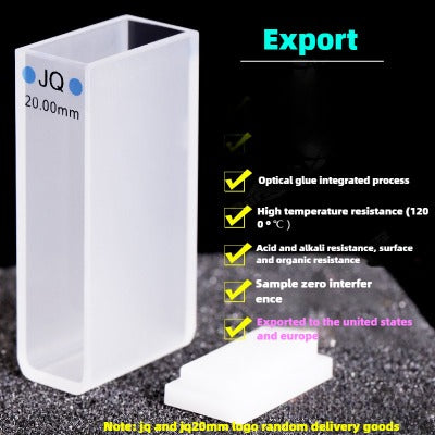 20mm Path Length Quartz Cuvette - JGS1 Imported Material, Data-Matched, UV Transparent, 2cm Light Path, Reaction Cell, Sample Cell for Pesticide Residue Detection