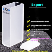 Load image into Gallery viewer, 20mm Path Length Quartz Cuvette - JGS1 Imported Material, Data-Matched, UV Transparent, 2cm Light Path, Reaction Cell, Sample Cell for Pesticide Residue Detection