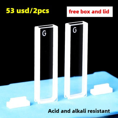 Glass Cuvette for Spectrophotometer - 10/20/30/40/50mm Path Length, High Transmittance, 1cm, Two-Sided Illumination, 3.5ml Capacity, Compatible with 721/752 Models