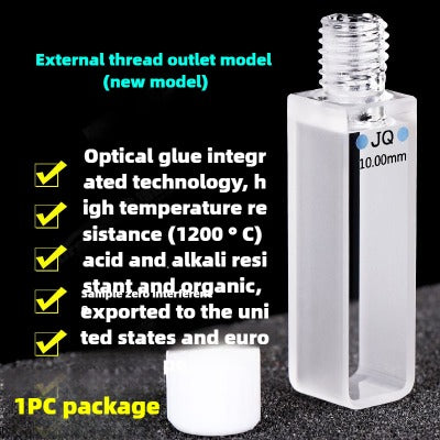 Quartz Cuvette for Spectrophotometer - 10mm Path Length, 20/30/40/50mm Dimensions, 1cm UV/Visible, Heat-Resistant, High Transmittance, Compatible with 751/752 Models