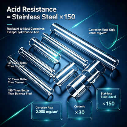 Quartz Tube OD 20–45mm | Thick Wall High Purity Fused Silica Tube 99.95% Purity for Semiconductor Diffusion Furnace