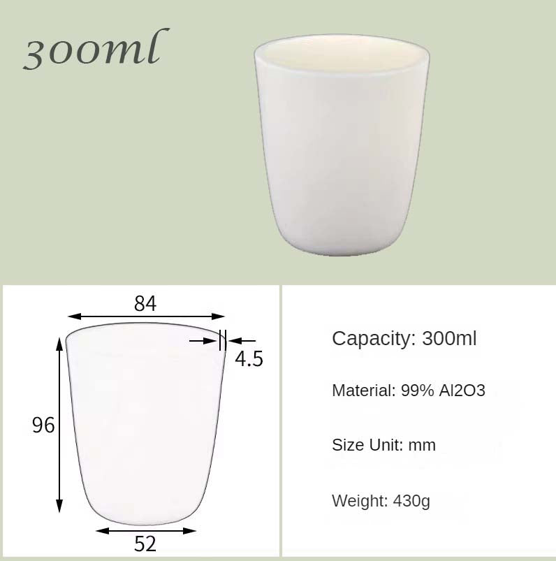 30ml-200ml Ultra-High-Temperature & Corrosion Resistant - 99% Alumina High-Form Crucibles