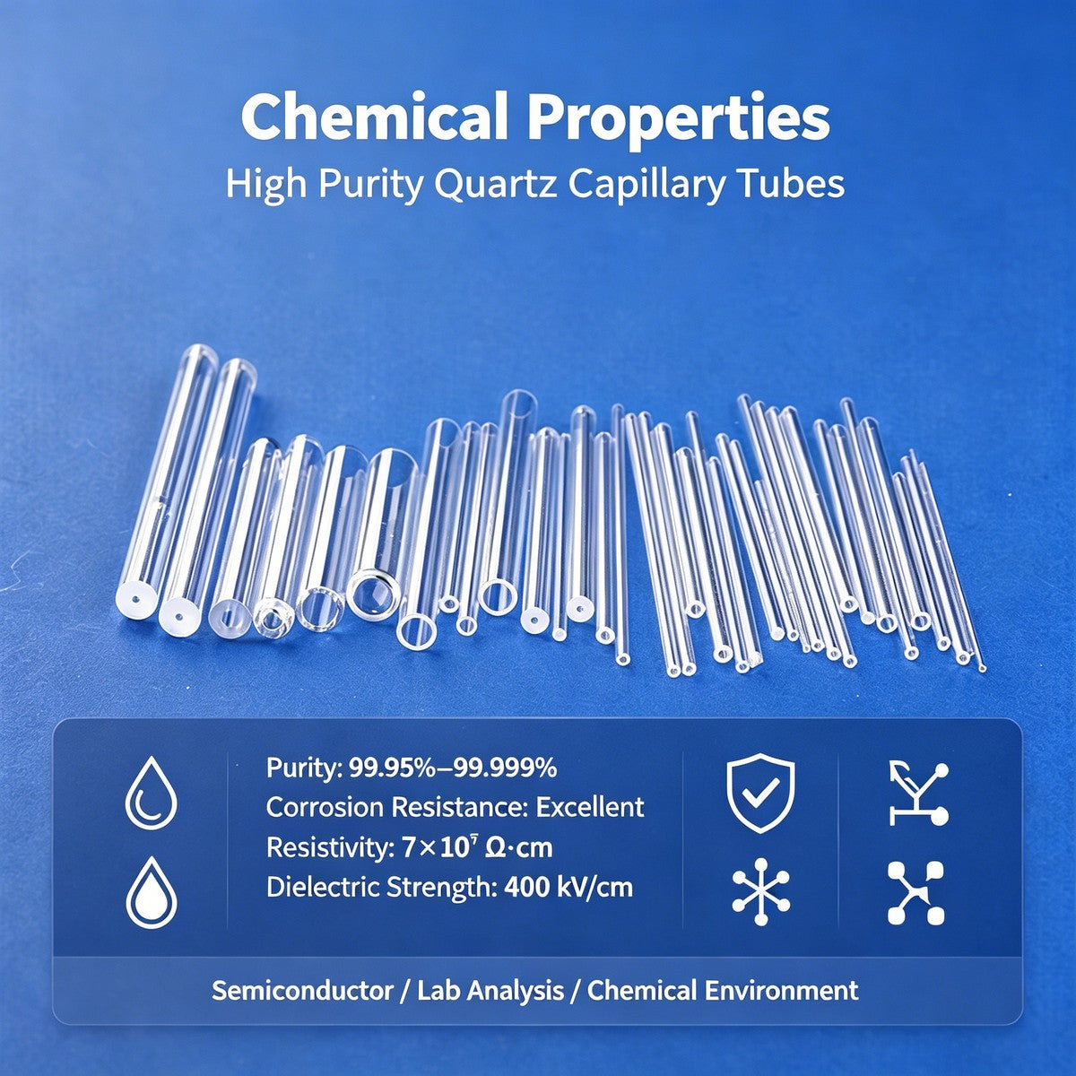 7-12mm OD Quartz Capillary Tube, 100mm Length - Thick-Wall Fused Silica for Industrial & Lab