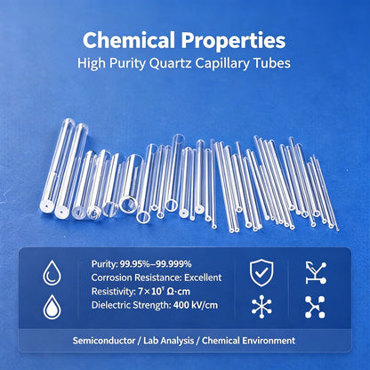 7-12mm OD Quartz Capillary Tube, 100mm Length - Thick-Wall Fused Silica for Industrial & Lab