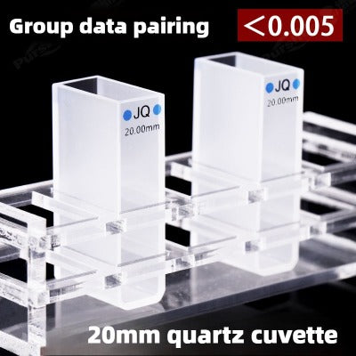 20mm Path Length Quartz Cuvette - JGS1 Imported Material, Data-Matched, UV Transparent, 2cm Light Path, Reaction Cell