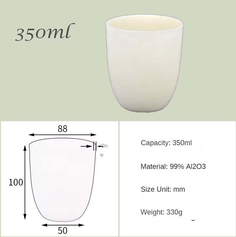 30ml-200ml Ultra-High-Temperature & Corrosion Resistant - 99% Alumina High-Form Crucibles