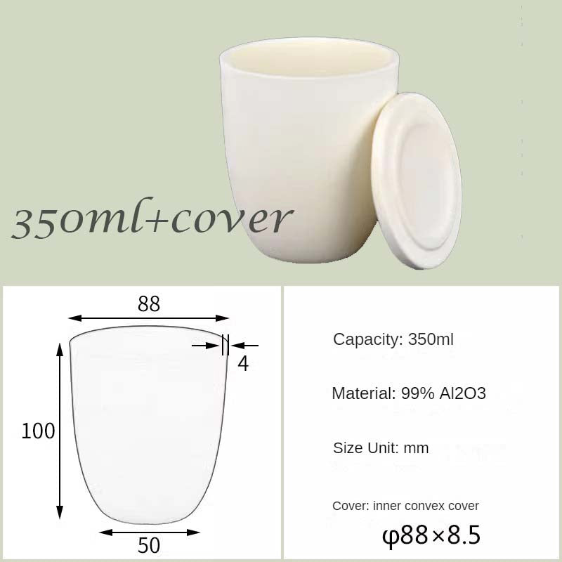 30ml-200ml Ultra-High-Temperature & Corrosion Resistant - 99% Alumina High-Form Crucibles