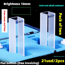 Charger l&#39;image dans la galerie, 10mm Path Length Glass Cuvette - 20/30/40/50mm Dimensions, High Transmittance, 1cm, Two-Sided Illumination, 3.5ml Capacity for 721/752 Spectrophotometer