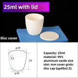 Alumina Crucibles High Form 25ml - Flat Lid Alumina Crucible Cup for High-Temperature Laboratory Use