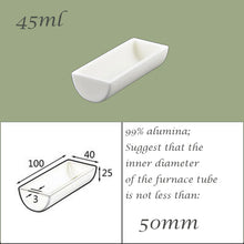 Laden Sie das Bild in den Galerie-Viewer, 【Lab Essential】99% Alumina Boat, 1600-1750°C High-Temperature Resistant, Half-Round Mullite Crucible，10~1000ml