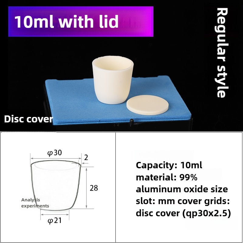 Alumina Crucibles High Form 10ml 5pcs - Flat Lid for High-Temperature Lab Use