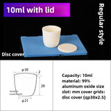 Alumina Crucibles High Form 10ml 5pcs - Flat Lid for High-Temperature Lab Use