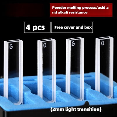 Glass Cuvette for Spectrophotometer - 10/20/30/40/50mm Path Length, High Transmittance, 1cm, Two-Sided Illumination, 3.5ml Capacity, Compatible with 721/752 Models