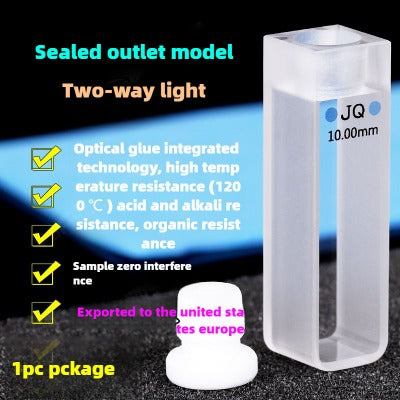 Quartz Cuvette for Spectrophotometer - 10mm Path Length, 20/30/40/50mm Dimensions, 1cm UV/Visible, Heat-Resistant, High Transmittance, Compatible with 751/752 Models