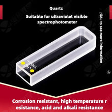 Laden Sie das Bild in den Galerie-Viewer, Short Path Length Quartz Cuvette - 0.2mm to 5mm, Micro Volume Samples, UV Spectrophotometer Compatible