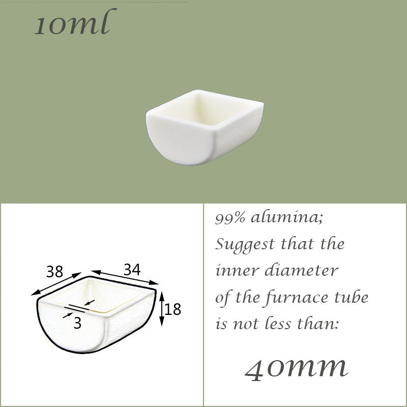 【Lab Essential】99% Alumina Boat, 1600-1750°C High-Temperature Resistant, Half-Round Mullite Crucible，10~1000ml