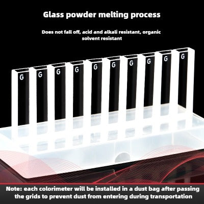 5mm Path Length Glass Cuvette - High Transmittance, Includes Lid and Case, 1.75ml Capacity, Two-Sided Illumination, Acid & Alkali Resistant