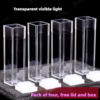 10mm Path Length Plastic Fluorescence Cuvette - 4.5ml Capacity, Four-Sided Illumination