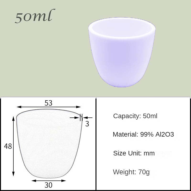 30ml-200ml Ultra-High-Temperature & Corrosion Resistant - 99% Alumina High-Form Crucibles