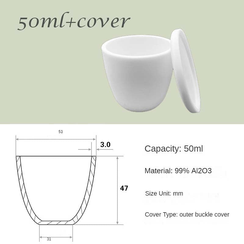 30ml-200ml Ultra-High-Temperature & Corrosion Resistant - 99% Alumina High-Form Crucibles