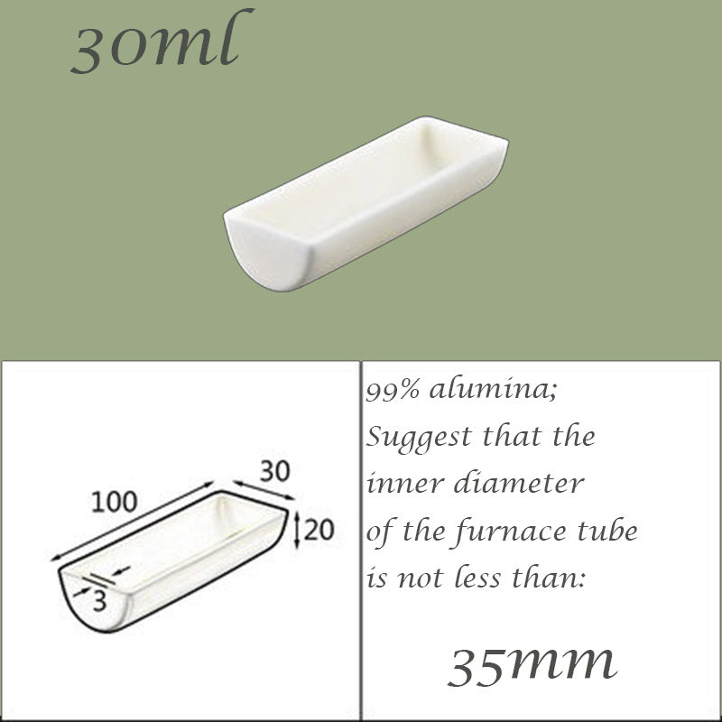 【Lab Essential】99% Alumina Boat, 1600-1750°C High-Temperature Resistant, Half-Round Mullite Crucible，10~1000ml