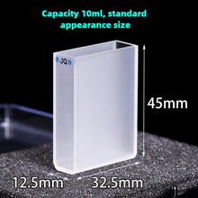 Charger l&#39;image dans la galerie, 30mm Path Length Quartz Cuvette - JGS1 Imported Material, Data-Matched, High Transmittance, UV Transparent, 10ml Capacity, Two-Sided Illumination