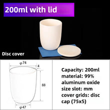 Charger l&#39;image dans la galerie, Alumina Crucibles High Form 200ml Flat Lid Crucible for High-Temperature Laboratory Use