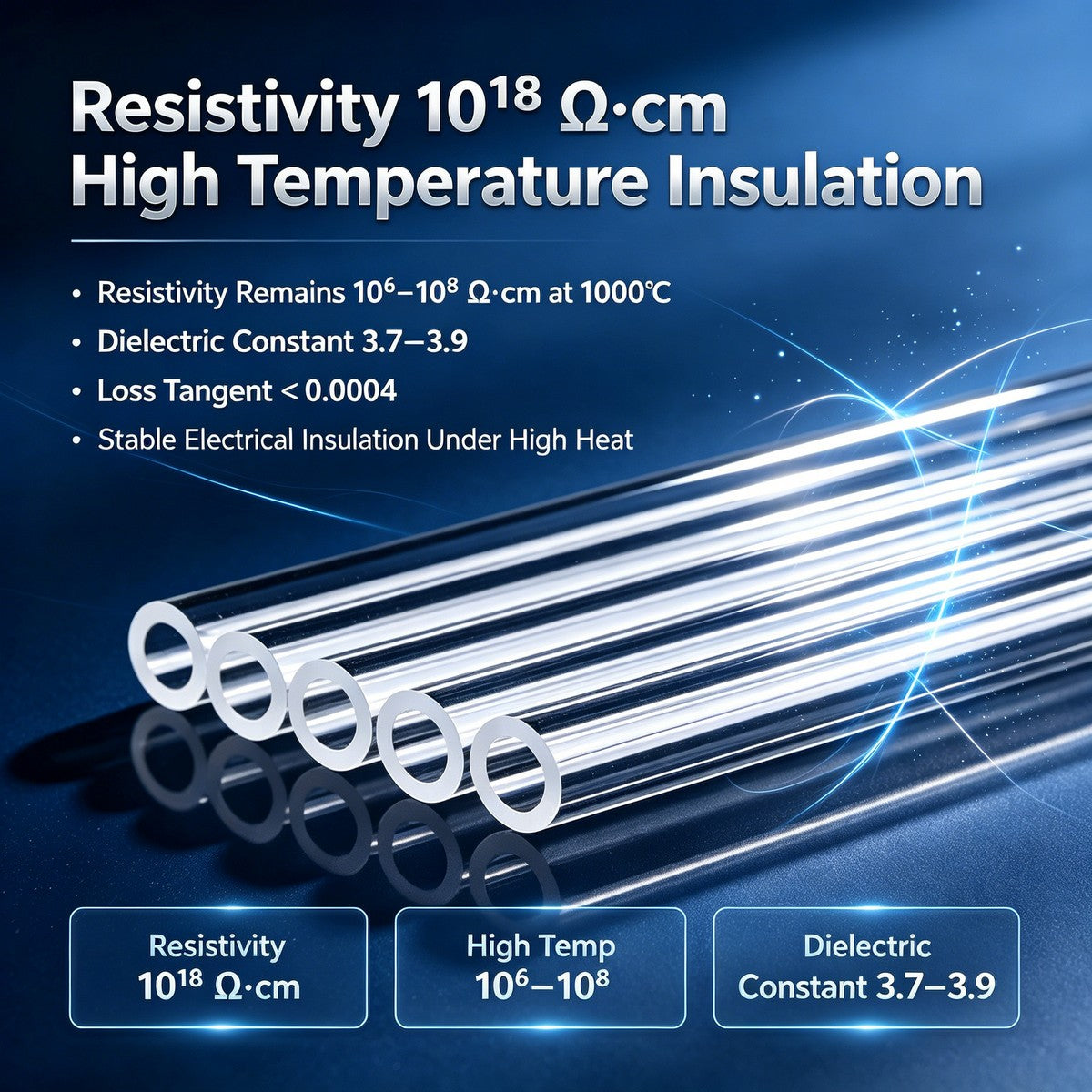 Quartz Tube OD 20–45mm | Thick Wall High Purity Fused Silica Tube 99.95% Purity for Semiconductor Diffusion Furnace