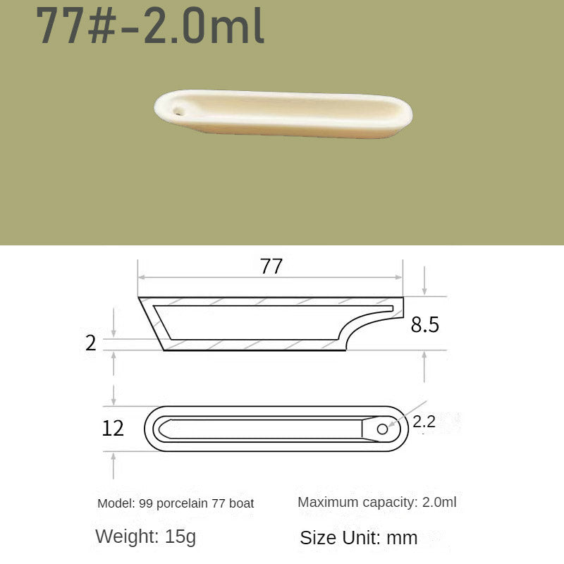 Alumina Boats/Crucibles, Temperature Resistant up to 1750°C, 2ml~150ml Capacity, Research Grade Ceramic Containers,99.9% si2o3