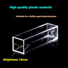 Laden Sie das Bild in den Galerie-Viewer, Disposable Plastic Cuvettes - 4.5ml Capacity, 10mm Path Length, High-Quality, Two-Sided Illumination, Bulk Purchase