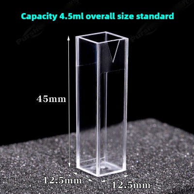 4.5ml Plastic Cuvette - High-Quality Plastic, 10mm Path Length, Two-Sided Illumination