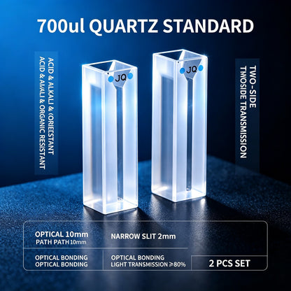 350ul–1750ul Micro Volume 2-Window Quartz Cuvette 2 Pcs Pack, Basic / Standard / Export Grade, Acid & Alkali Resistant Optional Lab Trace Cell
