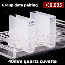 Laden Sie das Bild in den Galerie-Viewer, 40mm Path Length Quartz Standard Cuvette - JGS1 Imported Material, Two-Sided Illumination, Data-Matched, 14ml Capacity, UV Transparent, High Transmittance Sample Cell