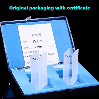 20mm Path Length Glass Cuvette - High Transmittance, 7ml Capacity, Two-Sided Illumination, Spectrophotometer Cuvette